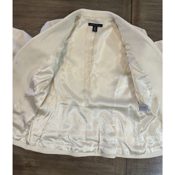 Kenneth Cole Womens Cream Blazer With Silver Shimmer Wool Blend Lined Size 4 VTG - Picture 8 of 13